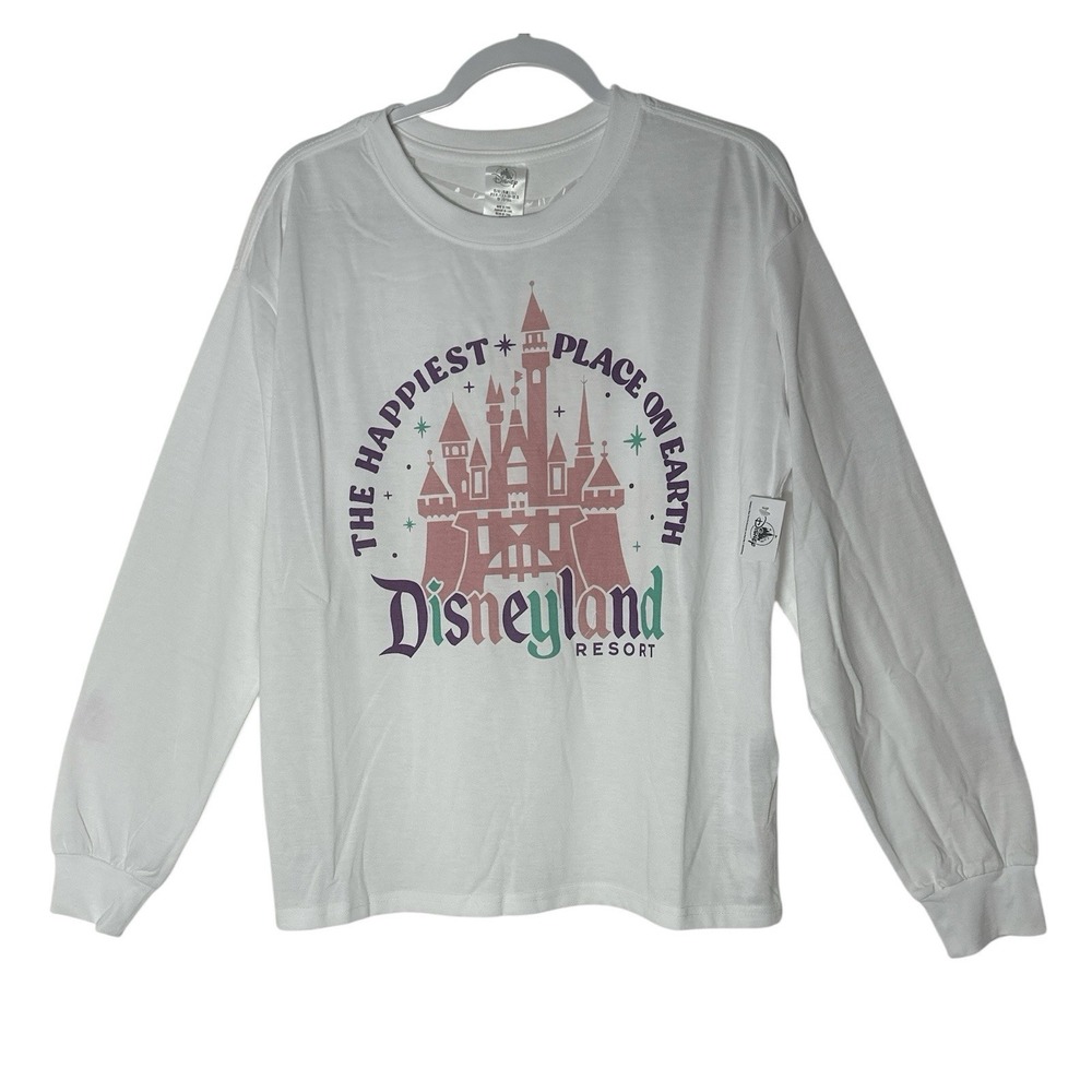 New Disneyland Resort T Shirt 2XL Women's Top Long Sleeve Cinderella Castle